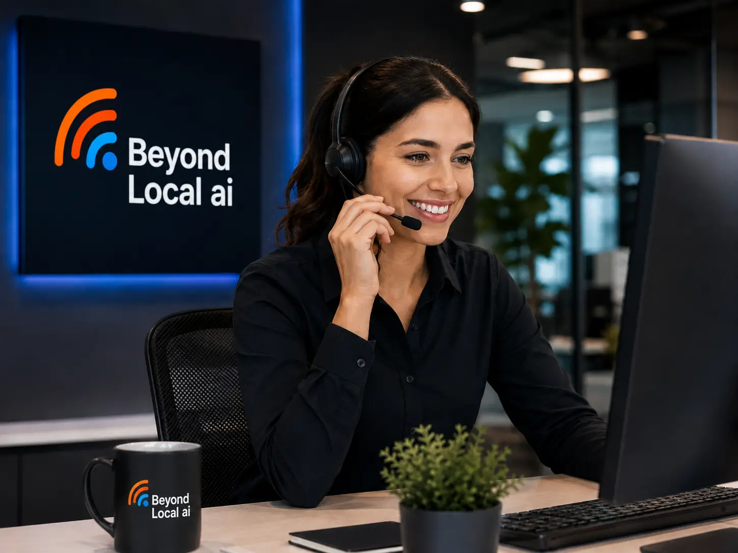 Beyond Local AI support specialist helping a customer