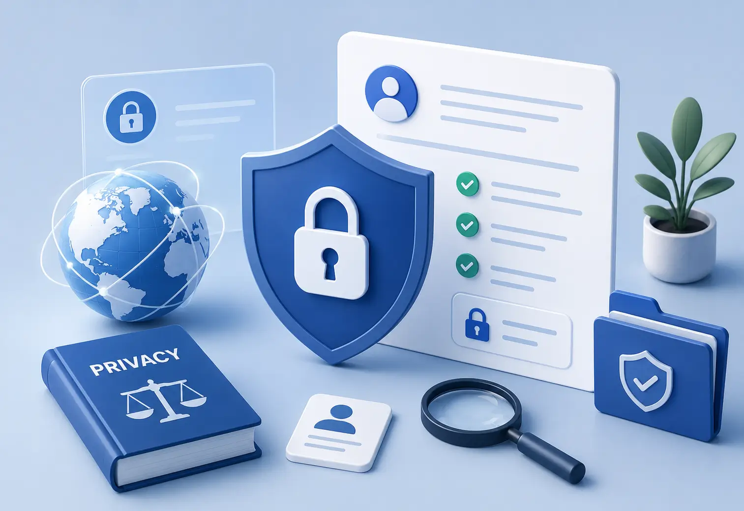 Privacy and personal data protection illustration
